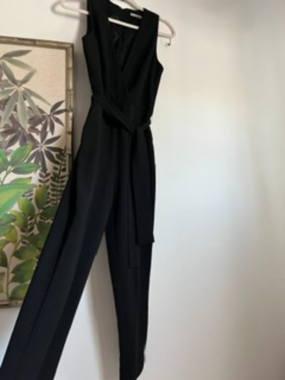 🧡3/$15 H&M Black Sleeveless Belted Jumpsuit Women's 2